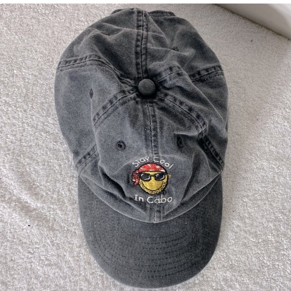 Vintage Stay Cool In Cabo Washed Black Embroidered Hat - Picture 9 of 9